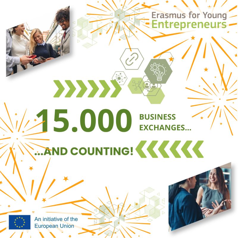 O programa ERASMUS FOR YOUNG ENTREPRENEURS logrou un fito importante: 15.000 intercambios empresariais a través de Europa e máis alá 